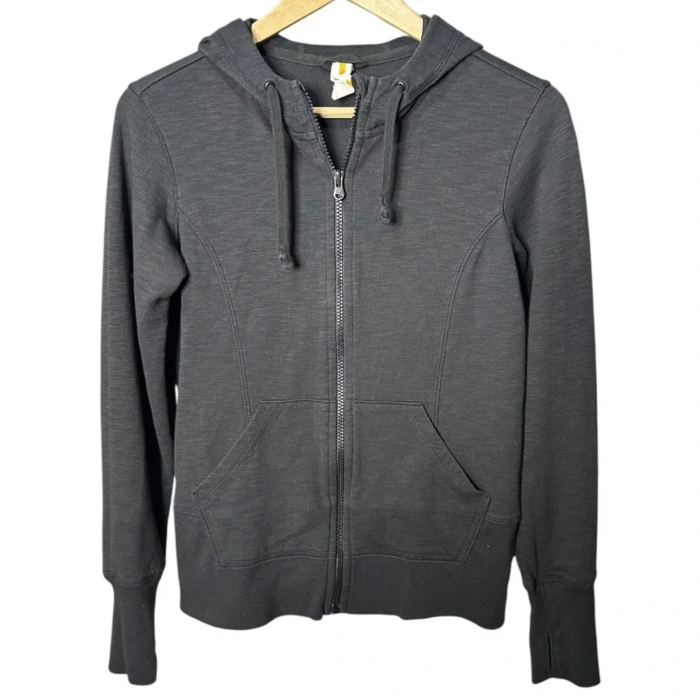 Lucy Active Zip Hoodie | Black | Cotton Blend | Full Zip | Size S